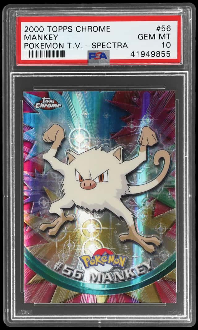 2000 Pokemon Topps Chrome Pokemon Tv Spectra Mankey #56