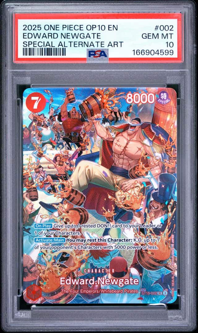 One Piece Edward Newgate Royal Blood Op10-002 Special Alternate Art PSA 10