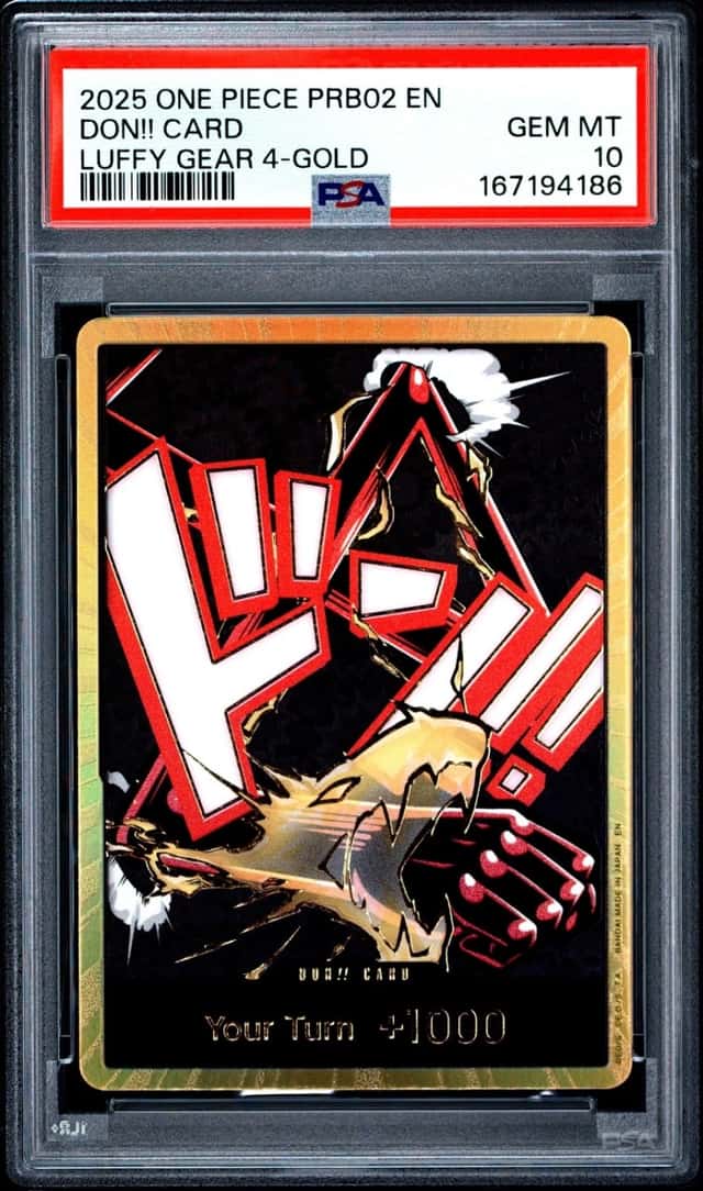 2025 ONE PIECE PREMIUM BOOSTER MONKEY D. LUFFY GEAR 4-GOLD DON!! CARD PSA 10