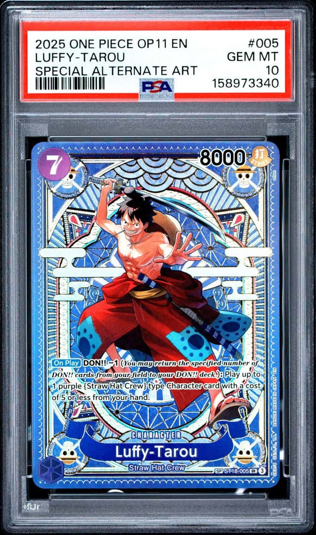 2025 ONE PIECE OP11-A FIST OF DIVINE SPEED #005 LUFFY-TAROU PSA 10