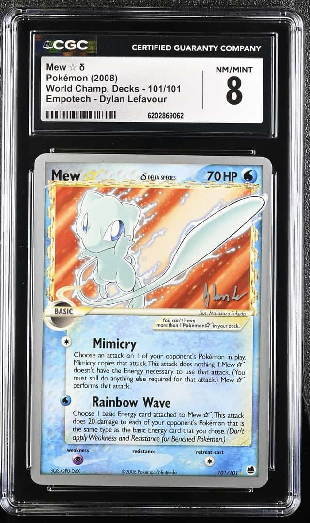 2008 Pokemon World Championships Decks Empotech Dylan Lefavour Mew #101 CGC 8 NM-MT