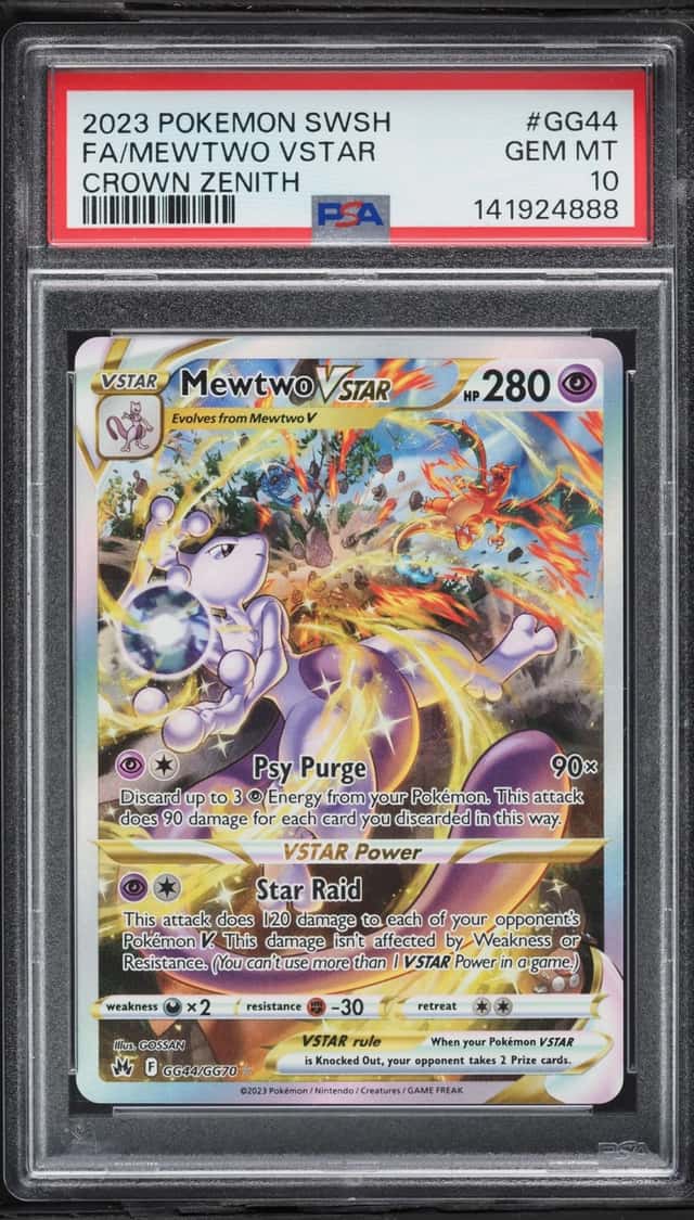 2023 Pokemon Sword & Shield Crown Zenith Full Art Mewtwo VSTAR #GG44 PSA 10 GEM MINT