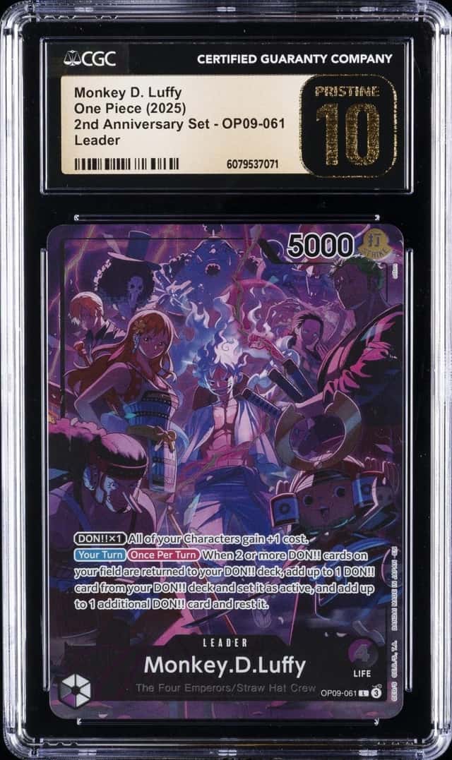 2025 ONE PIECE 2ND ANNIVERSARY SET #OP09061 MONKEY D. LUFFY CGC 10