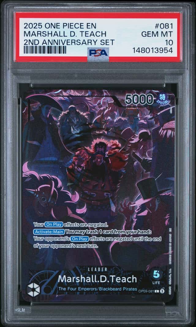 2024 One Piece 2nd Anniversary Marshall D. Teach Leader #OP09-081 PSA 10 (54)