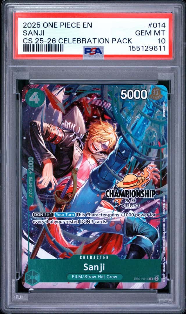 2025 One Piece 25-26' Celebration Pack Sanji Rare #EB01-014 PSA 10 GEM MINT (11)