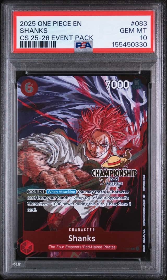 2025 ONE PIECE CHAMPIONSHIP 2025-26 EVENT PACK #083 SHANKS PSA 10