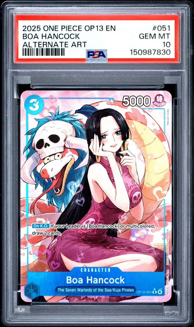 2025 ONE PIECE OP13-CARRYING ON HIS WILL ALTERNATE ART #051 BOA HANCOCK PSA 10