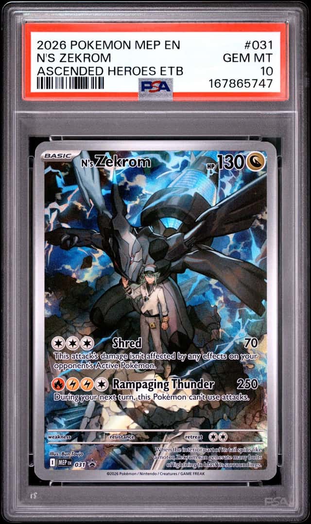 N'S Zekrom Ascended Heroes Etb Pokemon Mep En-Me Black Star Promo 031 NM PSA 10