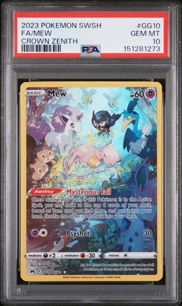 2023 POKEMON SWORD & SHIELD CROWN ZENITH #GG10 FULL ART/MEW PSA 10