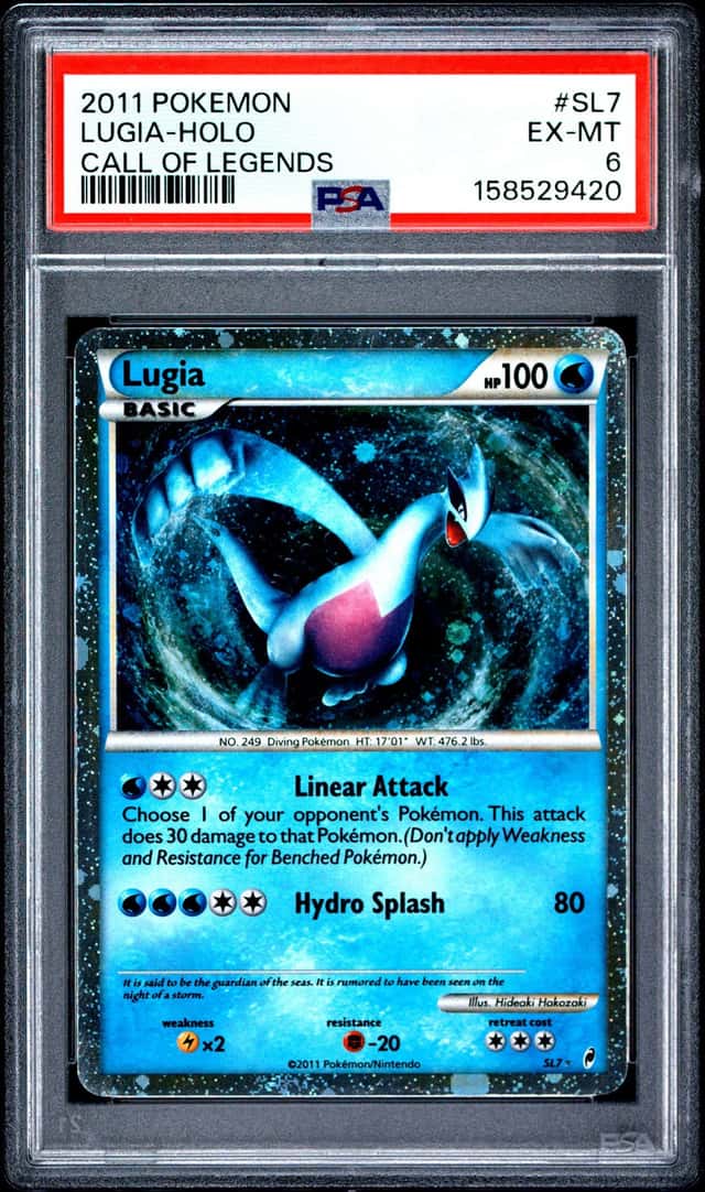 2011 POKEMON CALL OF LEGENDS #SL7 LUGIA-HOLO PSA 6 EX-MT