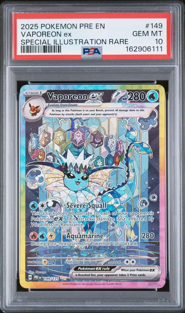 2025 Pokemon PRE EN Special Illustration Rare #149 Vaporeon ex PSA 10 GEM MINT