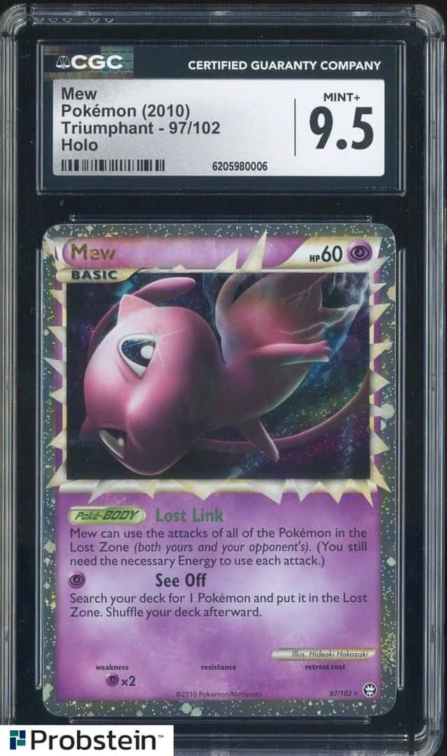 2010 Pokemon Triumphant HG & SS #97/102 Mew Holo CGC 9.5 MINT+