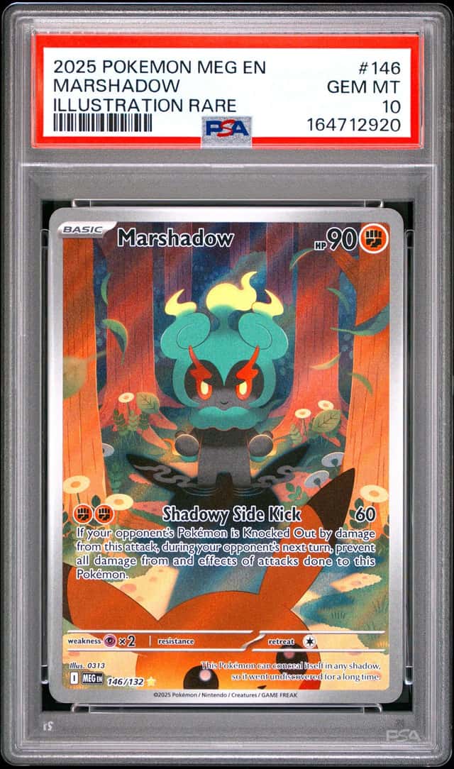 2025 POKEMON MEG EN-MEGA EVOLUTION ILLUSTRATION RARE #146 MARSHADOW PSA 10