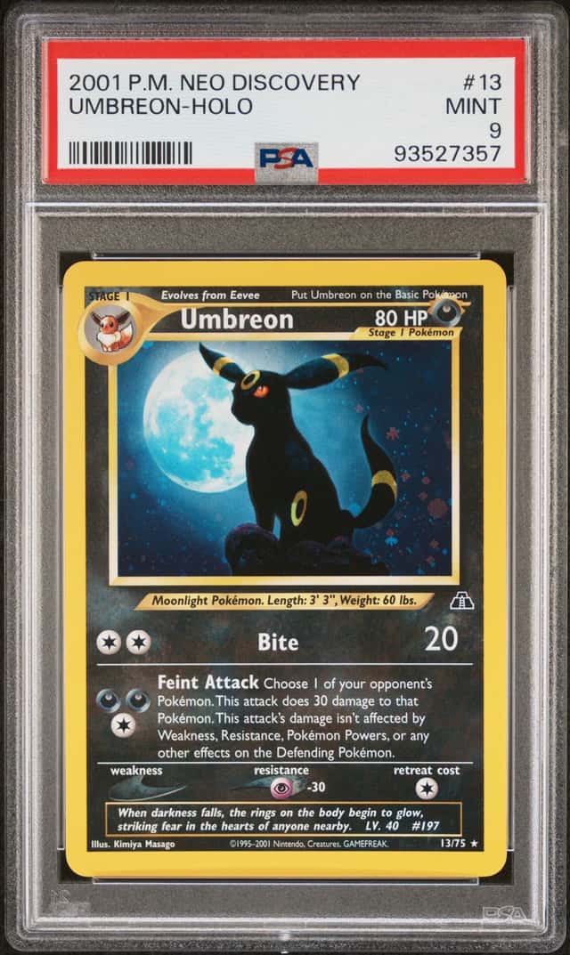 2001 Pokemon Neo Discovery Umbreon Holo #13/75 PSA 9