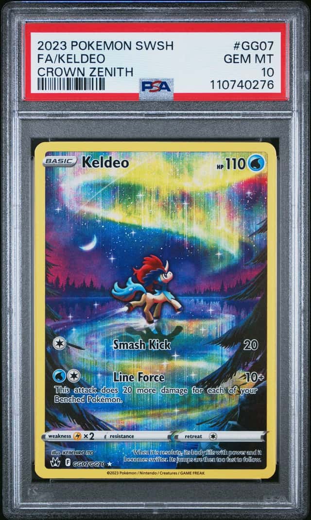 2023 POKEMON SWORD & SHIELD CROWN ZENITH #GG07 FULL ART/KELDEO PSA 10