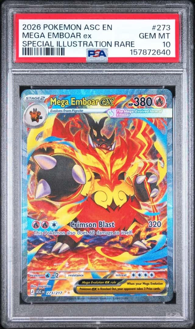 2026 POKEMON ASC EN-ASCENDED HEROES #273 MEGA EMBOAR EX PSA 10