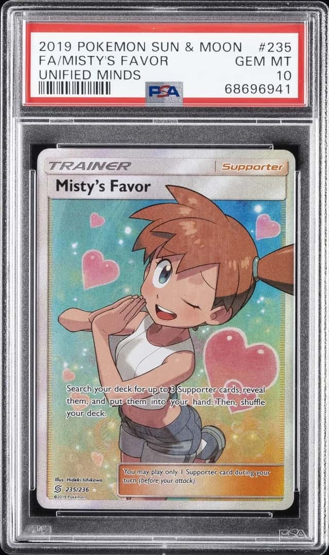 Pokemon Misty's Favor Unified Minds Full Art 235/236 PSA 10 Gem Mint