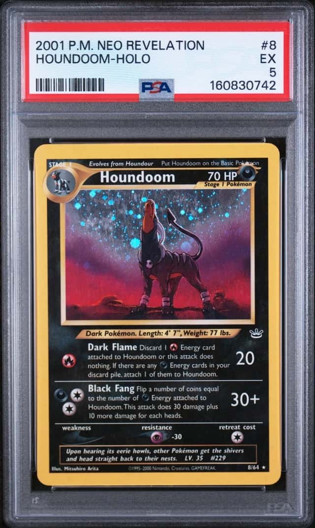Pokemon Houndoom Holo Neo Revelation Unlimited 8/64 PSA 5