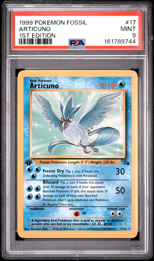Pokemon Articuno Fossil 17/62 1st Edition PSA 9 Mint