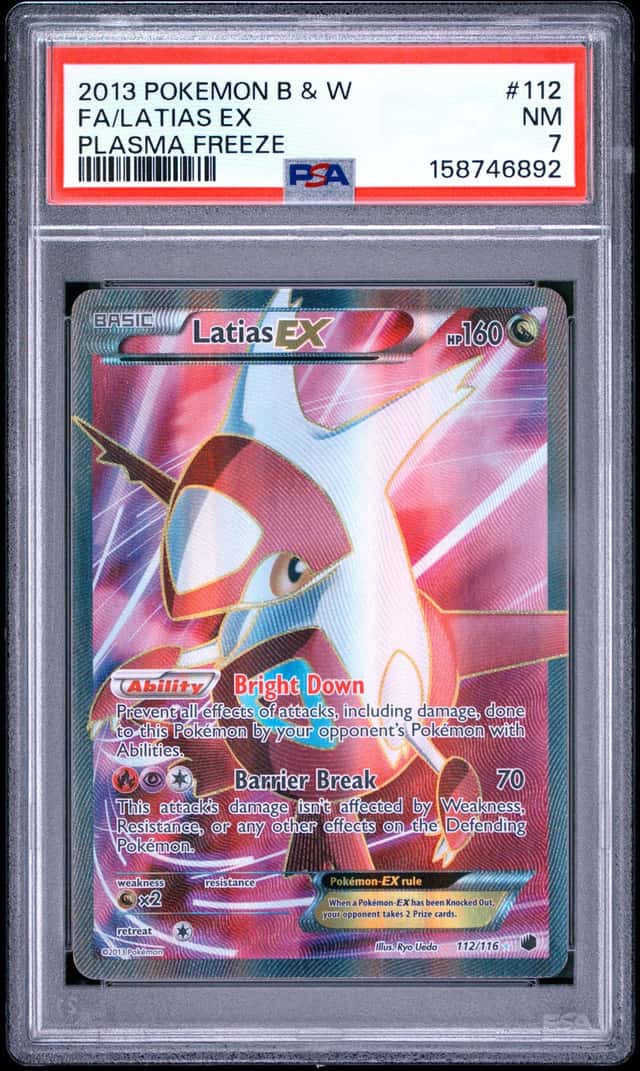 PSA 7 Latias EX #112 Pokémon Black and White Plasma Freeze Full Art 2013