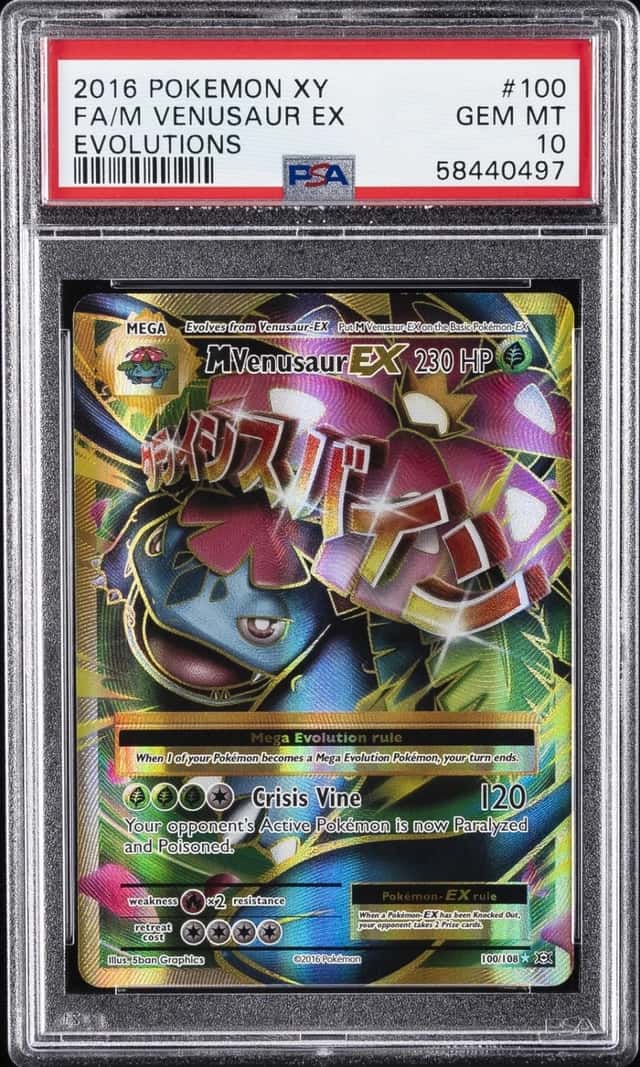 2016 POKEMON XY EVOLUTIONS #100 FULL ART/M VENUSAUR EX PSA 10