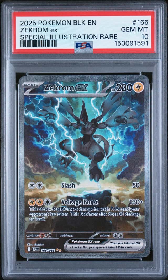 2025 Pokemon Black Bolt Zekrom ex Special Illustration Rare #166/086 PSA 10