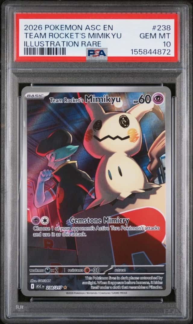 2026 POKEMON ASCENDED HEROES ILLUSTRATION RARE #238 TEAM ROCKET'S MIMIKYU PSA 10