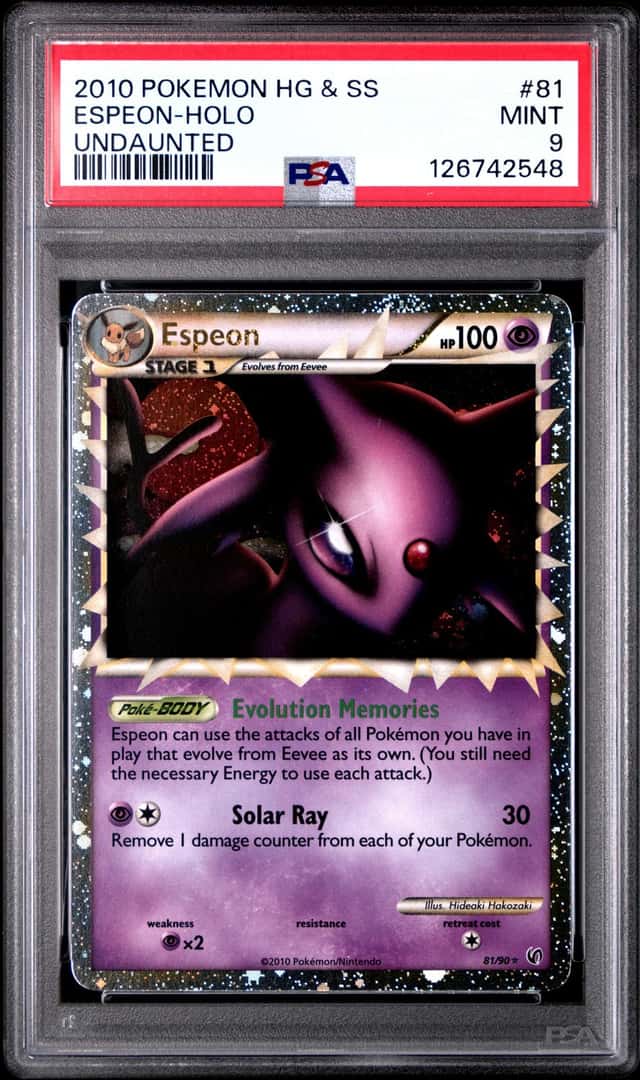 2010 Pokemon HeartGold & SoulSilver Undaunted Espeon Holo #81/90 PSA 9