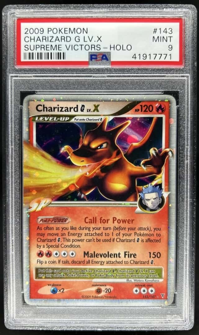 2009 Pokemon Platinum Supreme Victors Charizard G LV.X Holo #143/147 PSA 9