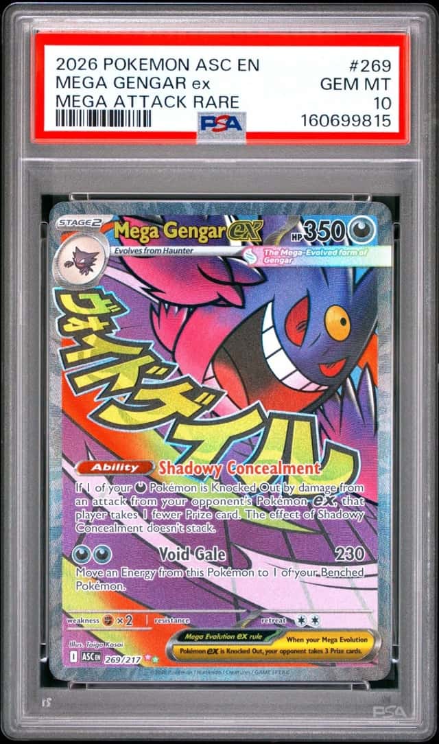 2026 POKEMON ASC EN-ASCENDED HEROES MEGA ATTACK RARE #269 MEGA GENGAR EX PSA 10