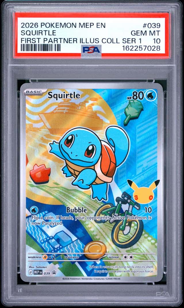 SQUIRTLE 2026 POKEMON FIRST PARTNER ILLUSTRATION COLLECTION #039 PSA 10 Q7826