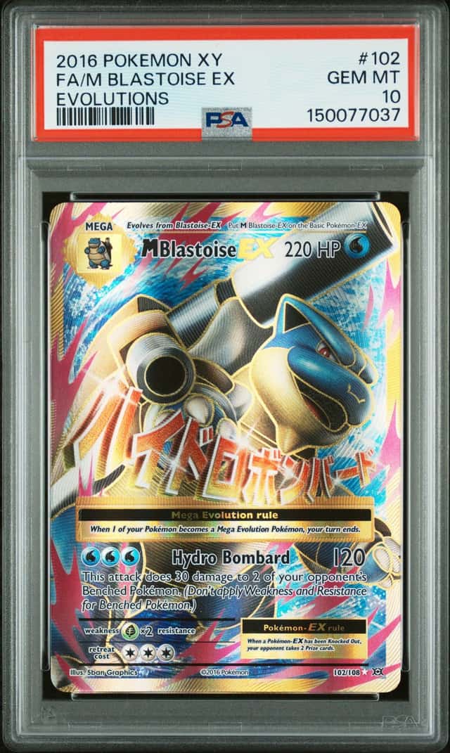 2016 POKEMON XY EVOLUTIONS #102 FULL ART/M BLASTOISE EX PSA 10