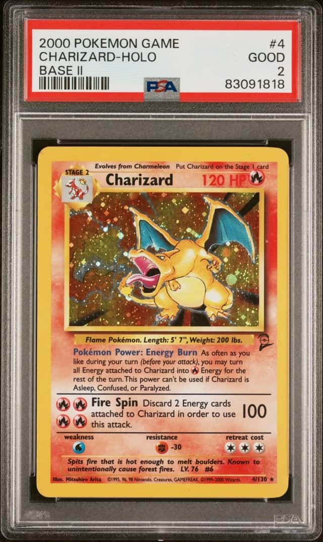 2000 Pokemon 4 Charizard Holo Base II PSA 2 83091818