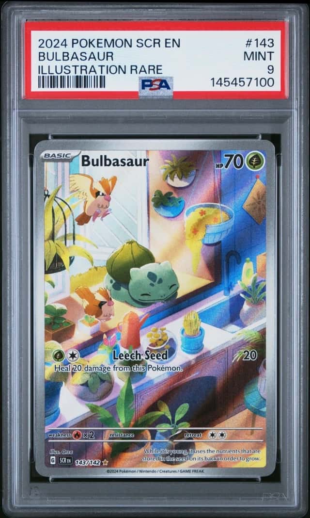 2024 Pokemon Stellar Crown 143 Bulbasaur Illustration Rare PSA 9 145457100