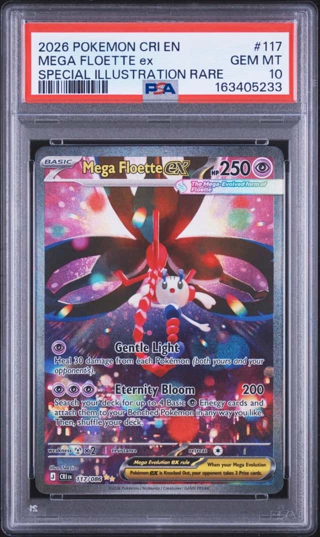 2026 POKEMON CHAOS RISING SPECIAL ILLUSTRATION RARE #117 MEGA FLOETTE EX PSA 10