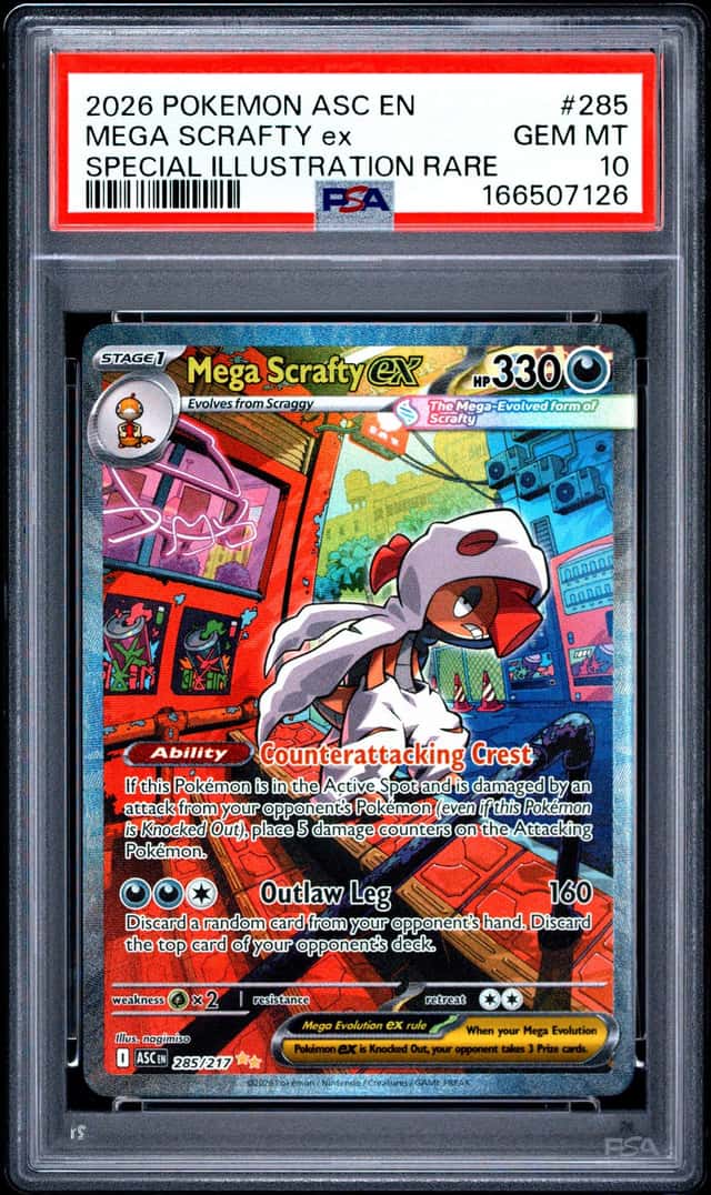 2026 POKEMON ASCENDED HEROES SPECIAL ILLUSTRATION RARE MEGA SCRAFTY EX PSA 10