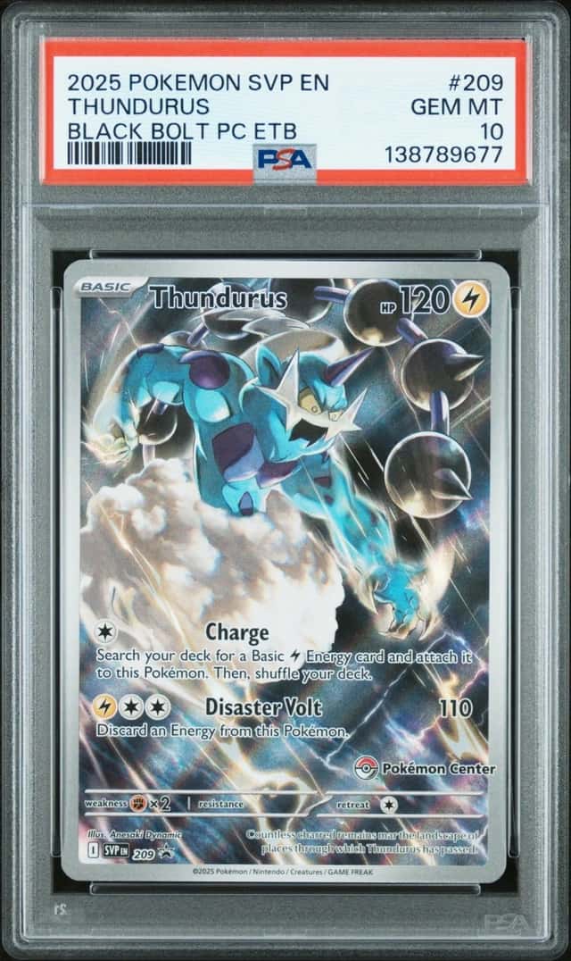 2025 POKEMON BLACK BOLT POKEMON CENETER ETB PROMO SVP #209 THUNDURUS PSA 10