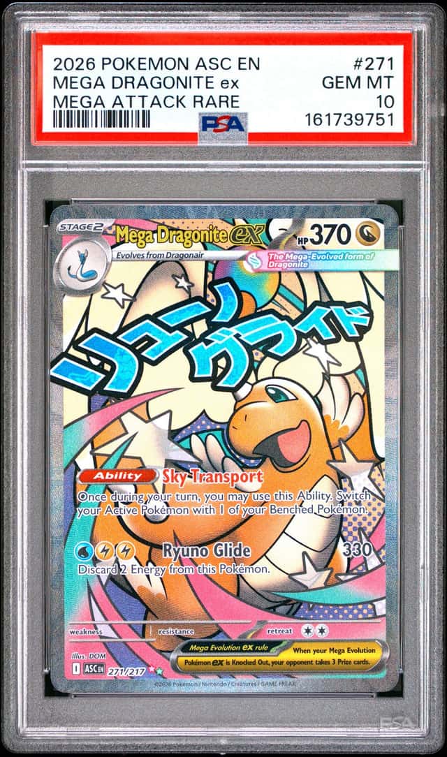 2026 POKEMON ASC EN-ASCENDED HEROES MEGA ATTACK RARE MEGA DRAGONITE EX PSA 10