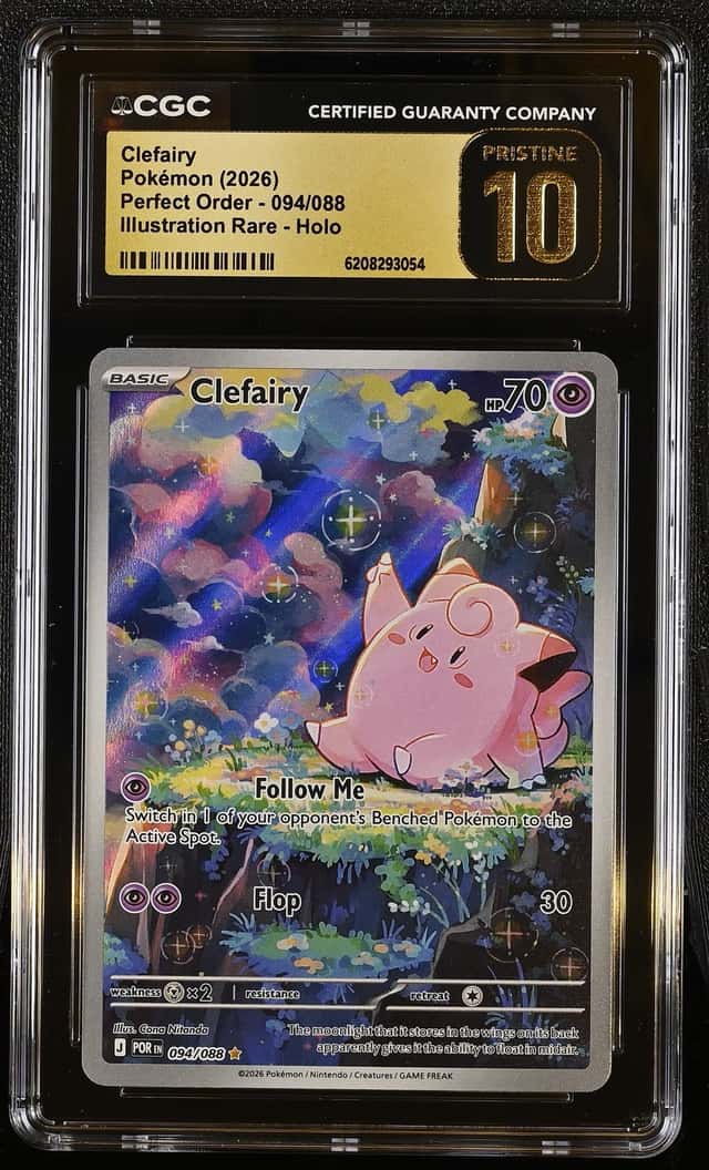 CLEFAIRY 2026 POKEMON PERFECT ORDER 094 ILLUSTRATION RARE PRISTINE CGC 10 Q7285