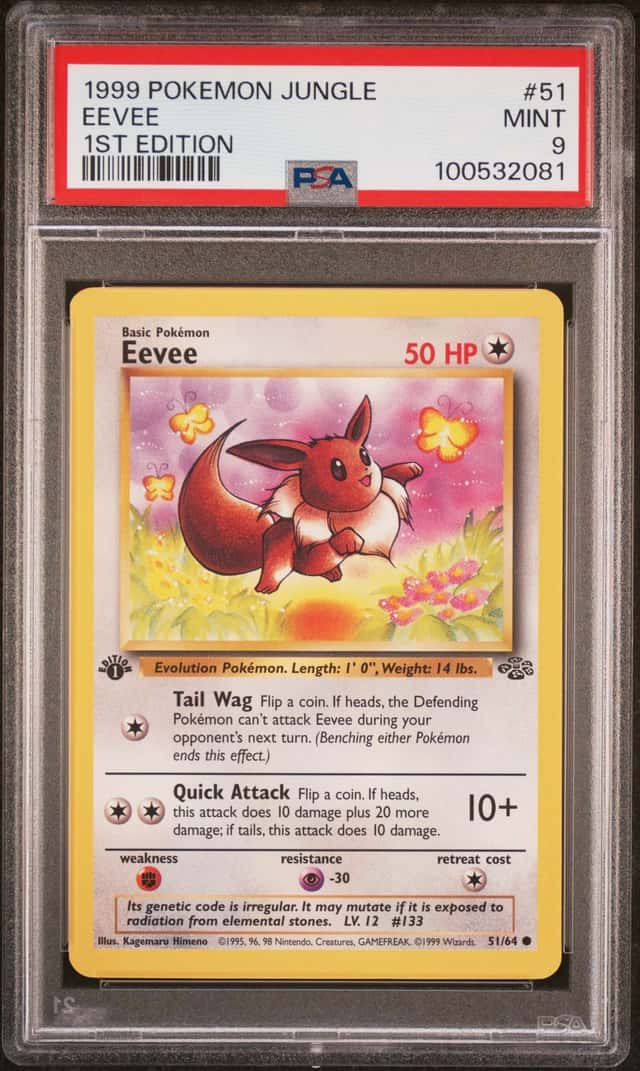 1999 POKEMON JUNGLE 1ST EDITION #51 EEVEE PSA 9 