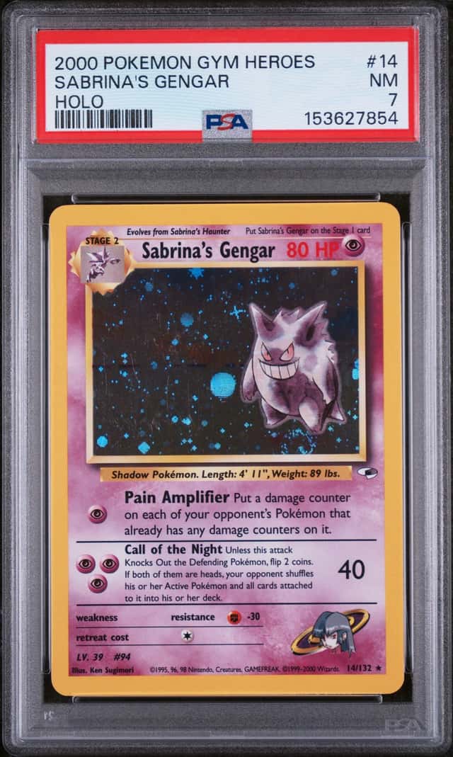SABRINA'S GENGAR 2000 POKEMON GYM HEROES HOLO #14/132 PSA 7 Q3626
