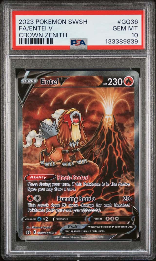 2023 Pokemon Sword and Shield Crown Zenith Galarian Gallery Entei V #GG36