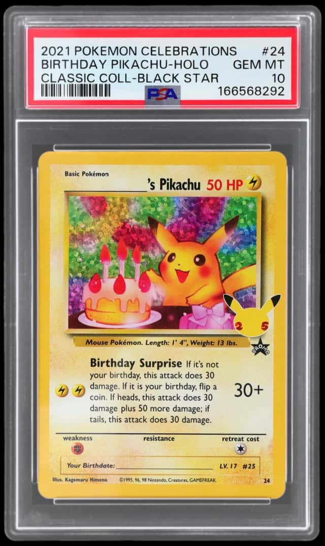 2021 Pokemon Celebrations Black Star Promo Classic Collection Holo Birthday Pikachu #24