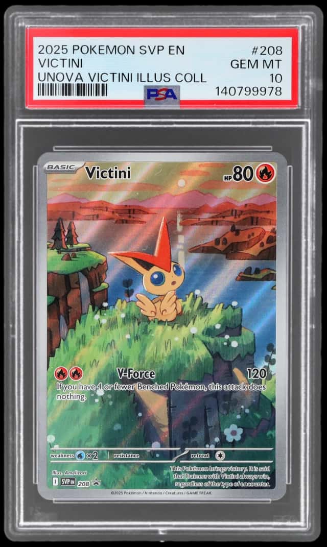 2025 Pokemon Scarlet and Violet Black Star Promo Unova Illustration Collection Victini #208