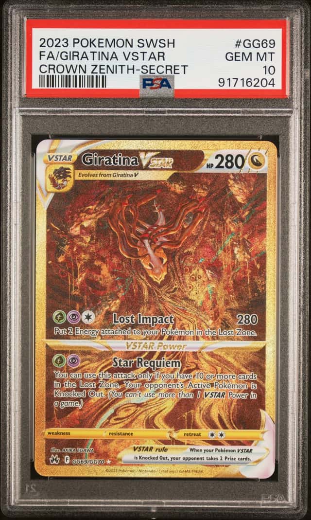 2023 Pokemon SWSH Full Art Giratine VSTAR Crown Zenith Secret Rare PSA 10 