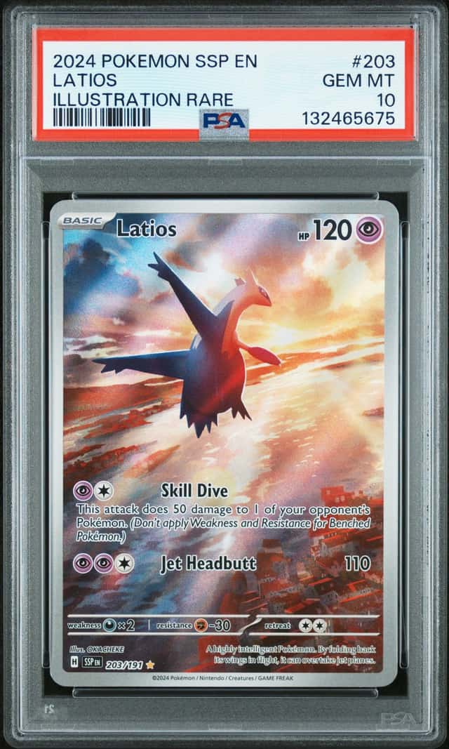 2024 Pokemon Scarlet and Violet Surging Sparks Illustration Rare Latios #203