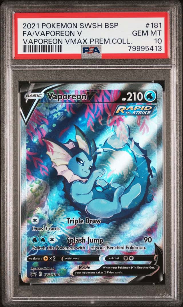 2021 Pokemon Sword and Shield Black Star Promo Premium Collection Vaporeon V #181