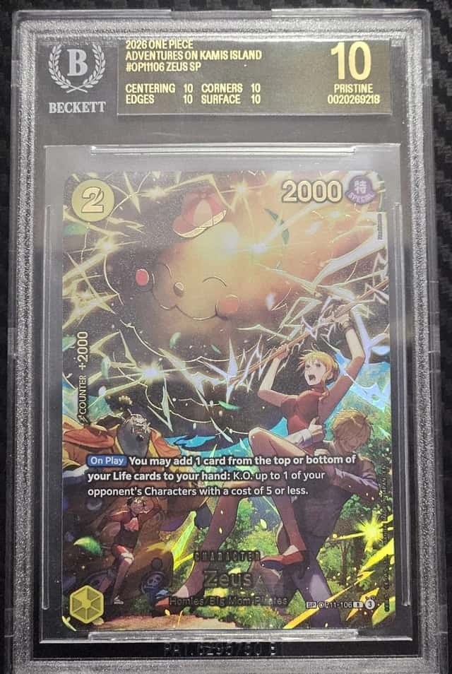 OP15  ADVENTURES ON KAMI'S ISLAND Zeus (SP) BGS BLACK LABEL 10