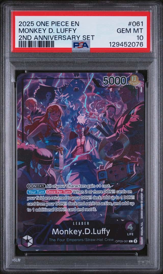 2025 One Piece EN 2nd Anniversary Set #061 Monkey D. Luffy PSA 10 GEM MINT