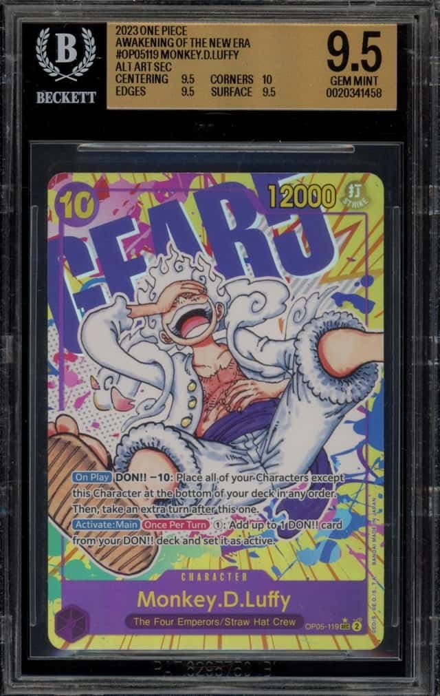 One Piece Monkey D. Luffy Alt Art Sec OP05-119 BGS 9.5